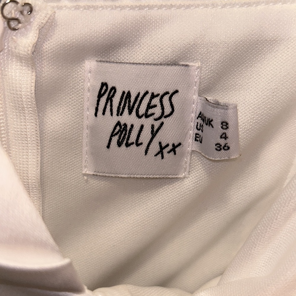 White Satin Mini Dress - Picture 4 of 4